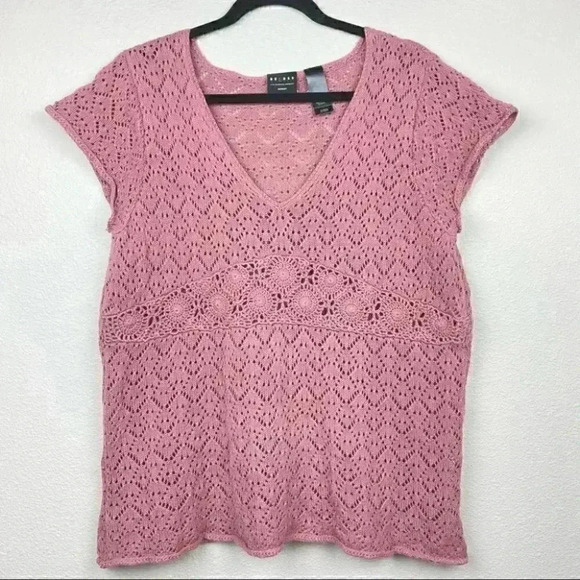 Axcess Tops - AXCESS Crochet Knit Top
